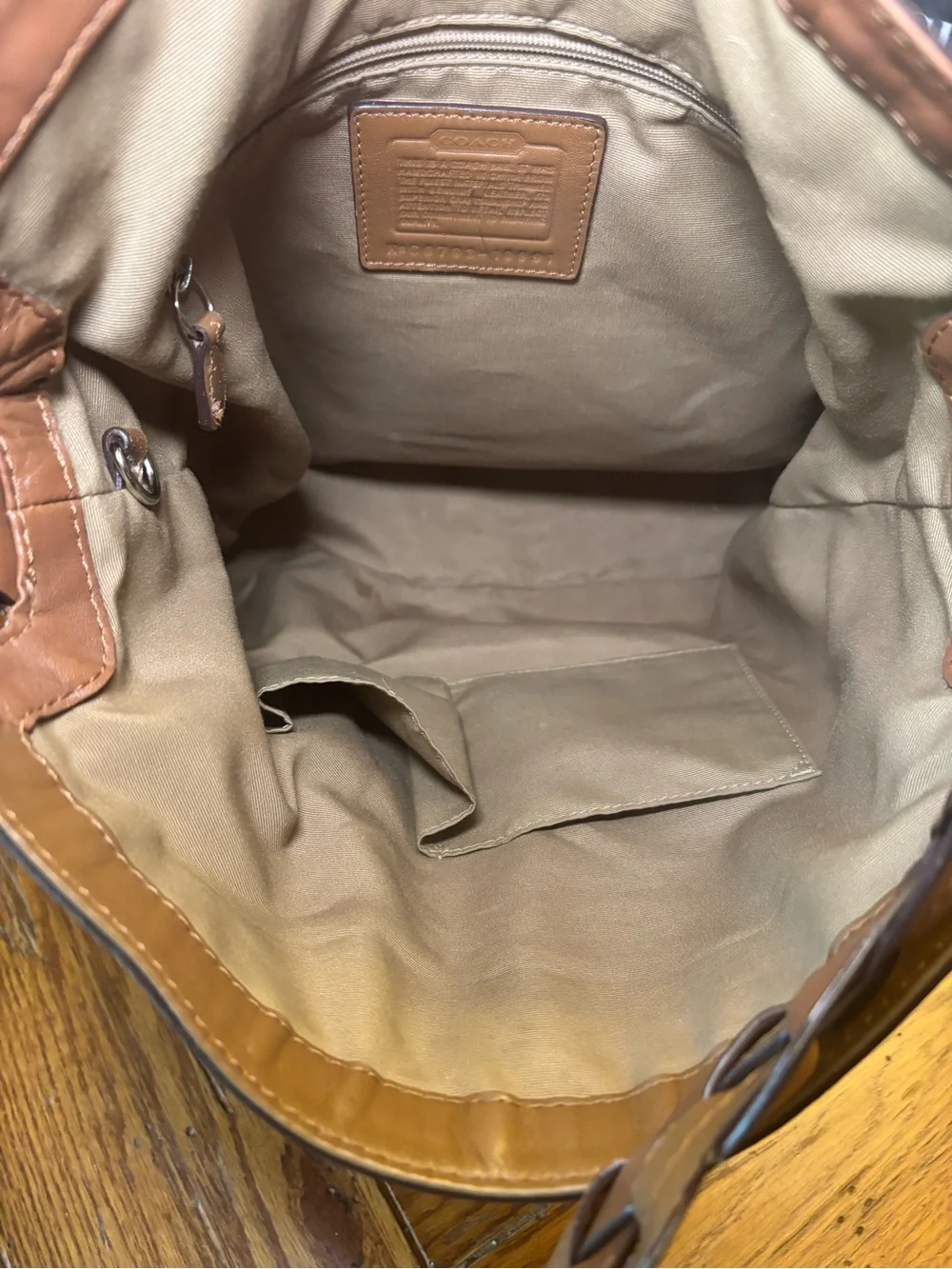 Y2K Coach Chelsea Optic Signature Hobo Bag #10991 Tan Brown